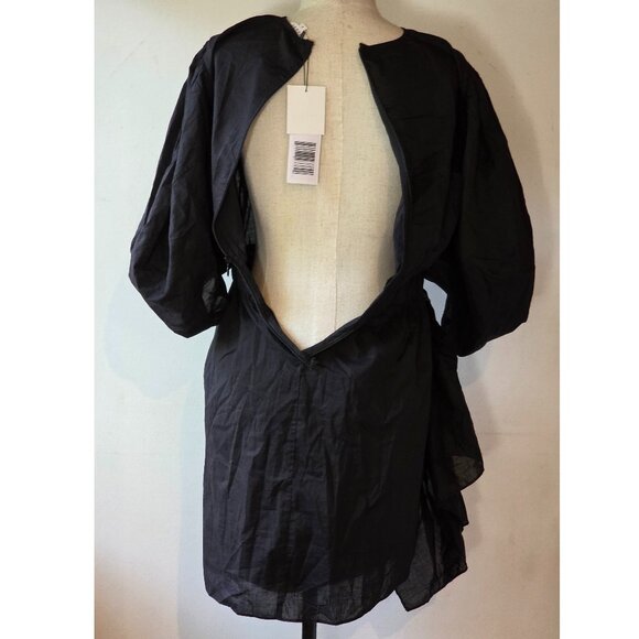 NEW RHODE PIA SHIRRED MINI DRESS IN BLACK SIZE M - Picture 3 of 6